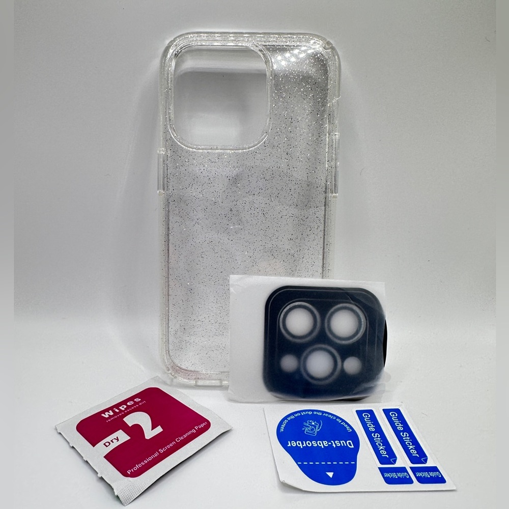 IPhone 14 Pro Case - Clear Glitter